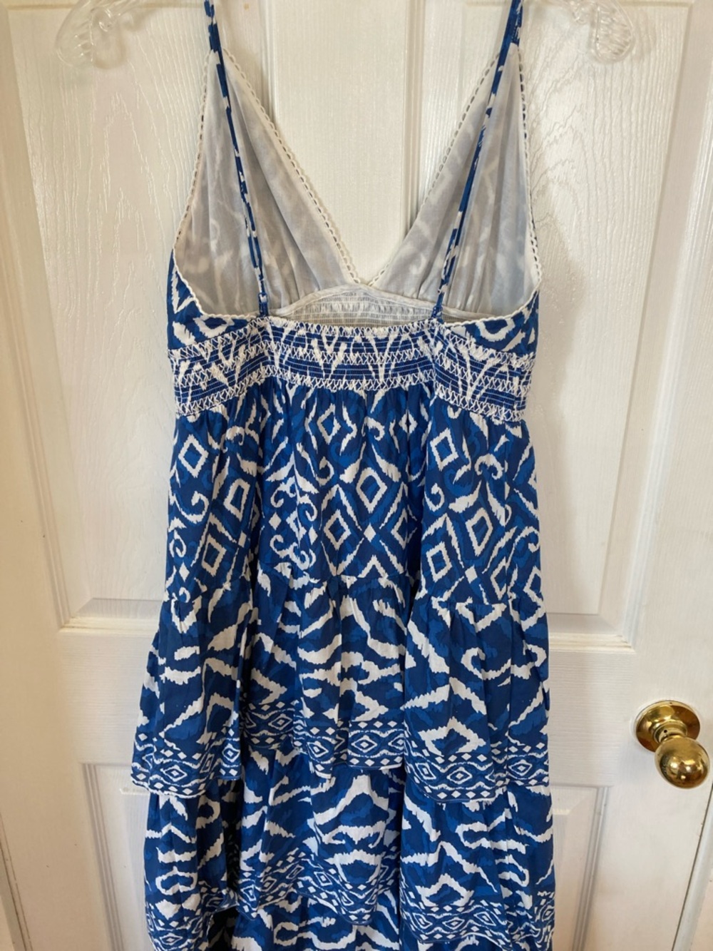 Caroline Constas Blue and White Floral Lace-Trim Dress - Picture 6 of 12